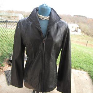 black leather jacket size med